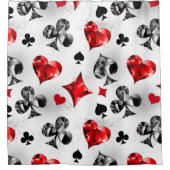 Poker Speler Gambler Spelen Kaart Suits Las Vegas Douchegordijn (Voorkant)