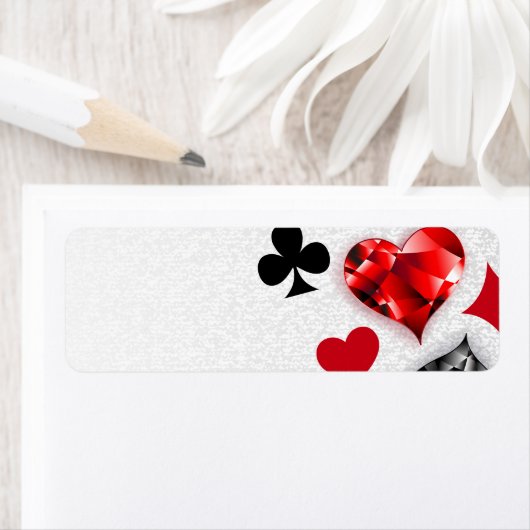 Poker Speler Gambler Spelen Kaart Suits Las Vegas Etiket (Insitu)