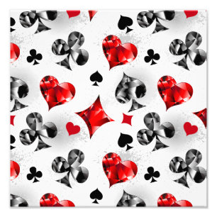 Poker Speler Gambler Spelen Kaart Suits Las Vegas Foto Afdruk