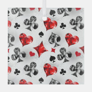 Poker Speler Gambler Spelen Kaart Suits Las Vegas Glas Ornament