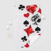 Poker Speler Gambler Spelen Kaart Suits Las Vegas Golfhanddoek (Insitu)