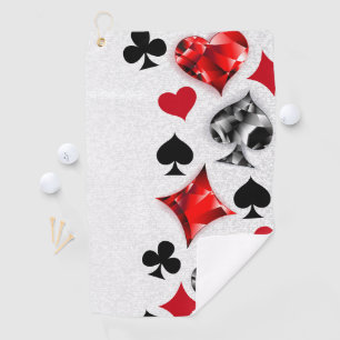 Poker Speler Gambler Spelen Kaart Suits Las Vegas Golfhanddoek