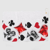 Poker Speler Gambler Spelen Kaart Suits Las Vegas Golfhanddoek (Horizontaal)