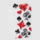 Poker Speler Gambler Spelen Kaart Suits Las Vegas Golfhanddoek (Voorkant)