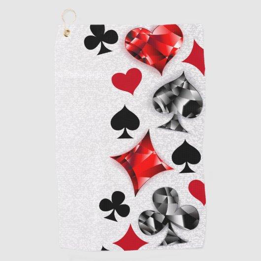 Poker Speler Gambler Spelen Kaart Suits Las Vegas Golfhanddoek (Voorkant)