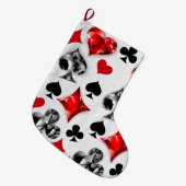 Poker Speler Gambler Spelen Kaart Suits Las Vegas Grote Kerstsok (Voorkant (Hangend))