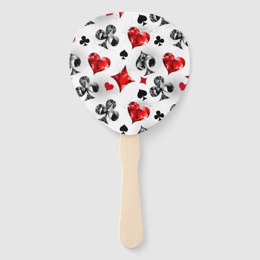 Poker Speler Gambler Spelen Kaart Suits Las Vegas Handwaaier (Voorkant)
