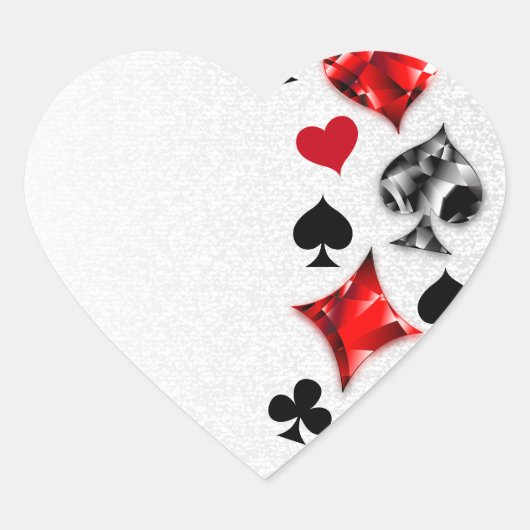 Poker Speler Gambler Spelen Kaart Suits Las Vegas Hart Sticker (Voorkant)