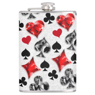 Poker Speler Gambler Spelen Kaart Suits Las Vegas Heupfles