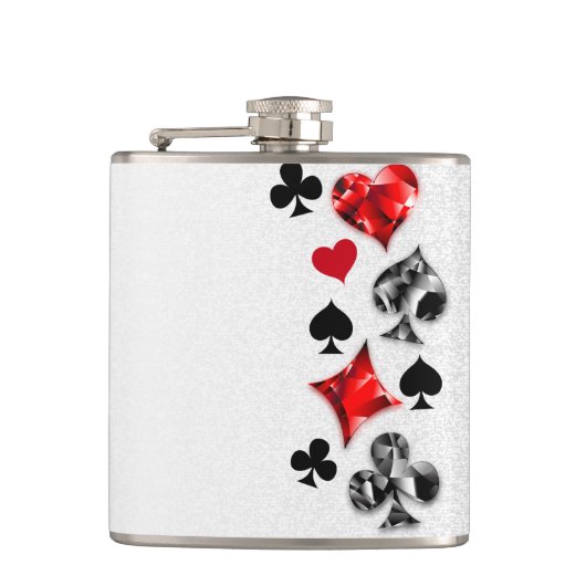 Poker Speler Gambler Spelen Kaart Suits Las Vegas Heupfles (Voorkant)