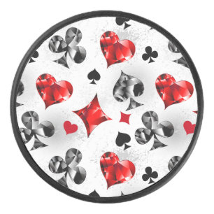 Poker Speler Gambler Spelen Kaart Suits Las Vegas Hockey Puck