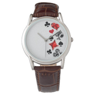 Poker Speler Gambler Spelen Kaart Suits Las Vegas Horloge