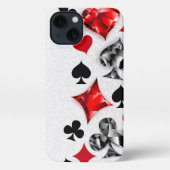 Poker Speler Gambler Spelen Kaart Suits Las Vegas iPhone Hoesje (Achterkant)