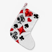 Poker Speler Gambler Spelen Kaart Suits Las Vegas Kleine Kerstsok (Voorkant (Hangend))