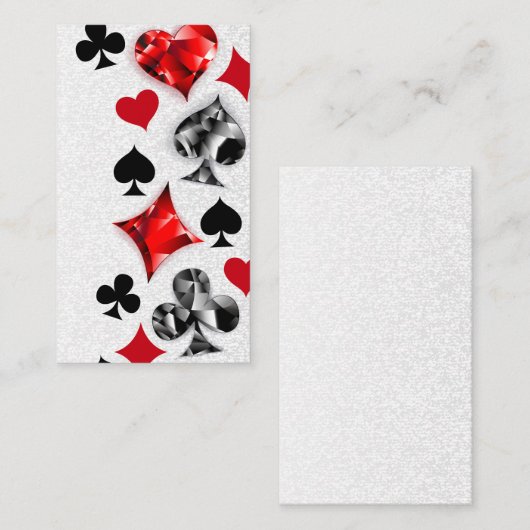 Poker Speler Gambler Spelen Kaart Suits Las Vegas Kortingskaartje (Voorkant / Achterkant)