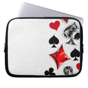 Poker Speler Gambler Spelen Kaart Suits Las Vegas Laptop Sleeve
