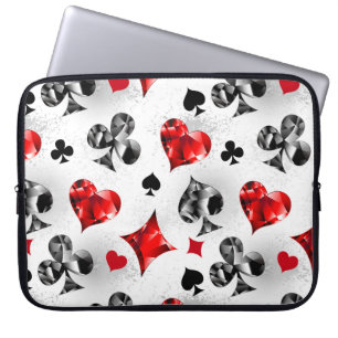 Poker Speler Gambler Spelen Kaart Suits Las Vegas Laptop Sleeve