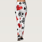 Poker Speler Gambler Spelen Kaart Suits Las Vegas Leggings (Achterkant)