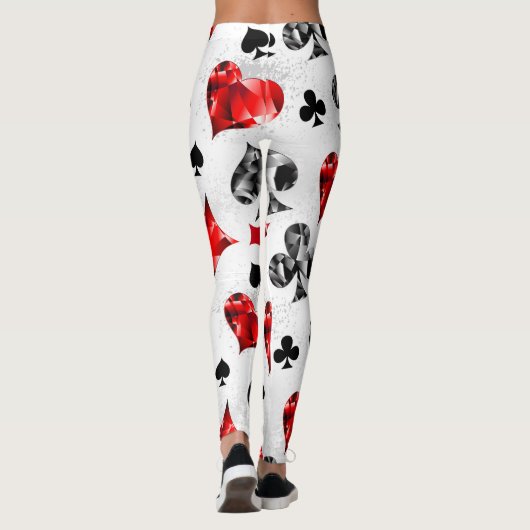 Poker Speler Gambler Spelen Kaart Suits Las Vegas Leggings (Achterkant)