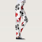 Poker Speler Gambler Spelen Kaart Suits Las Vegas Leggings (Rechts)