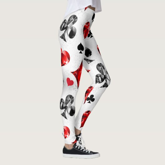 Poker Speler Gambler Spelen Kaart Suits Las Vegas Leggings (Rechts)