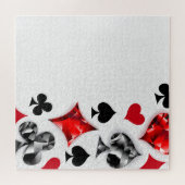 Poker Speler Gambler Spelen Kaart Suits Las Vegas Legpuzzel (Horizontaal)