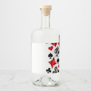 Poker Speler Gambler Spelen Kaart Suits Las Vegas Likeurfles Etiket