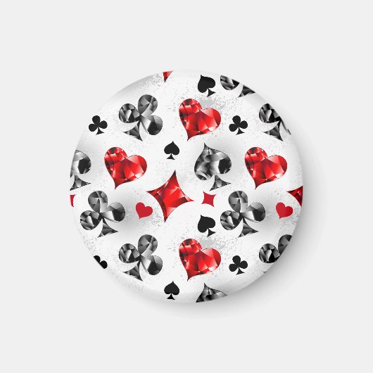 Poker Speler Gambler Spelen Kaart Suits Las Vegas Magneet (Voorkant)