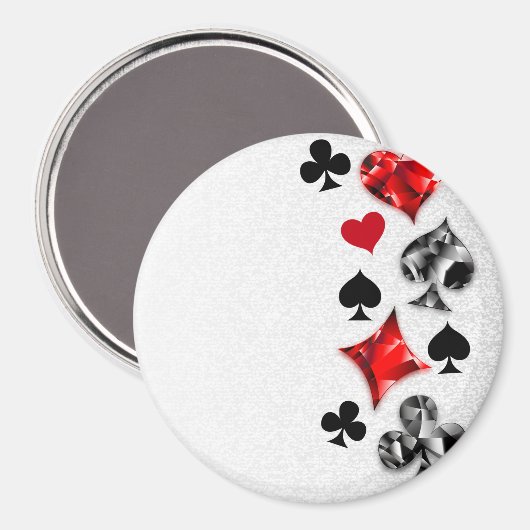 Poker Speler Gambler Spelen Kaart Suits Las Vegas Magneet (Voorkant / Achterkant)