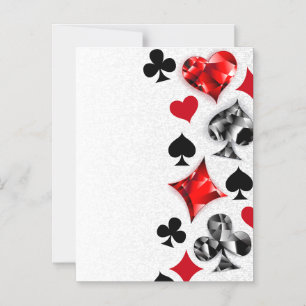 Poker Speler Gambler Spelen Kaart Suits Las Vegas Magnetische Uitnodiging