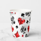 Poker Speler Gambler Spelen Kaart Suits Las Vegas Papieren Bekers (Achterkant)