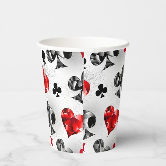Poker Speler Gambler Spelen Kaart Suits Las Vegas Papieren Bekers (Rechts)