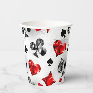 Poker Speler Gambler Spelen Kaart Suits Las Vegas Papieren Bekers