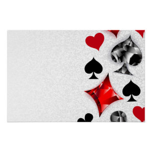 Poker Speler Gambler Spelen Kaart Suits Las Vegas Perfect Poster