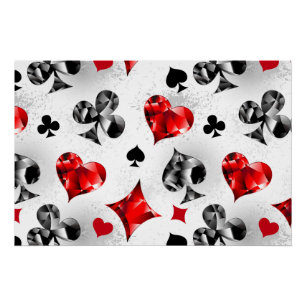 Poker Speler Gambler Spelen Kaart Suits Las Vegas Perfect Poster
