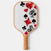 Poker Speler Gambler Spelen Kaart Suits Las Vegas Pickleball Paddle (Voorkant)