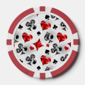Poker Speler Gambler Spelen Kaart Suits Las Vegas Poker Chips (Voorkant)