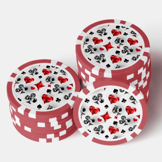 Poker Speler Gambler Spelen Kaart Suits Las Vegas Poker Chips (Opstapeling)