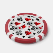 Poker Speler Gambler Spelen Kaart Suits Las Vegas Poker Chips (Enkel)