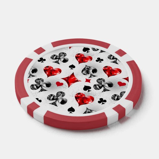 Poker Speler Gambler Spelen Kaart Suits Las Vegas Poker Chips (Enkel)