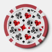 Poker Speler Gambler Spelen Kaart Suits Las Vegas Poker Chips (Achterkant)