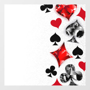 Poker Speler Gambler Spelen Kaart Suits Las Vegas Raamsticker