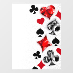 Poker Speler Gambler Spelen Kaart Suits Las Vegas Raamsticker