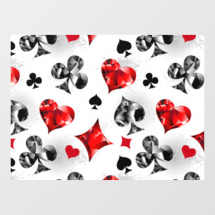 Poker Speler Gambler Spelen Kaart Suits Las Vegas Raamsticker