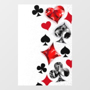 Poker Speler Gambler Spelen Kaart Suits Las Vegas Raamsticker
