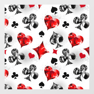 Poker Speler Gambler Spelen Kaart Suits Las Vegas Raamsticker