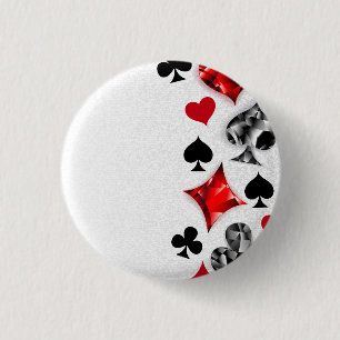 Poker Speler Gambler Spelen Kaart Suits Las Vegas Ronde Button 3,2 Cm