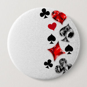 Poker Speler Gambler Spelen Kaart Suits Las Vegas Ronde Button 4,0 Cm