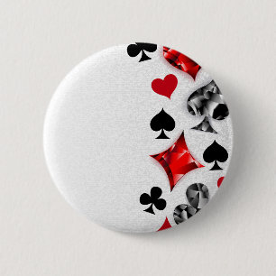 Poker Speler Gambler Spelen Kaart Suits Las Vegas Ronde Button 5,7 Cm