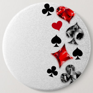Poker Speler Gambler Spelen Kaart Suits Las Vegas Ronde Button 6,0 Cm